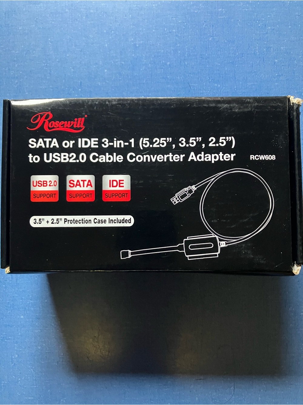 Black SATA/IDE 3-in-1 to USB 2.0 Cable Adapter